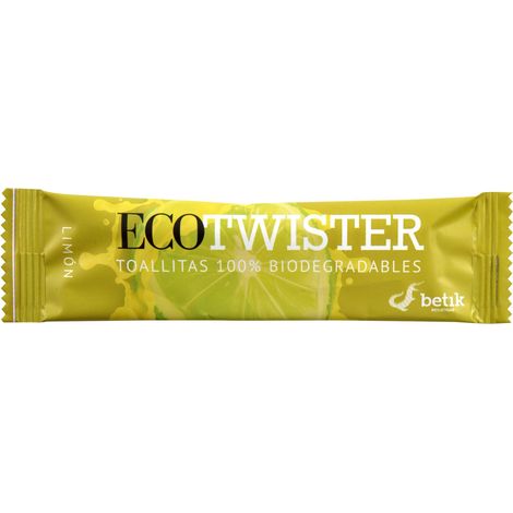 Rince-doigts Ecotwister en fibres végétales citron - 1000 unités - Betik