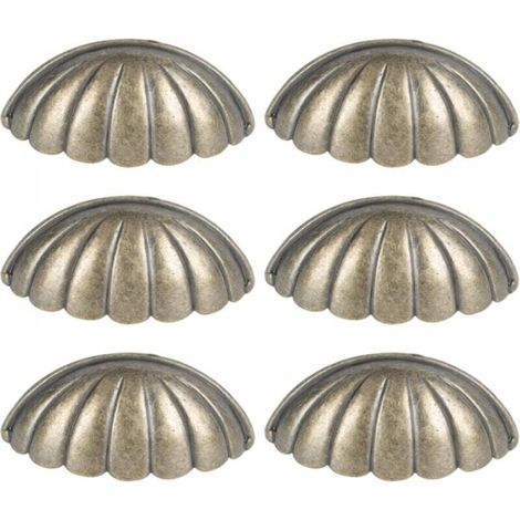 YMYNY 6 Pieces Nautical Shell Knobs for Doors, Drawers, Cabinets, Pull Handles for Kitchen Cabinets, Wardrobes