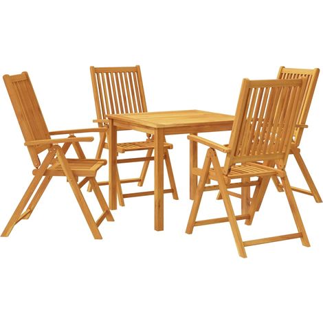 Maison Exclusive - 5-tlg. Garten-Essgruppe 85x85x74 cm Massivholz