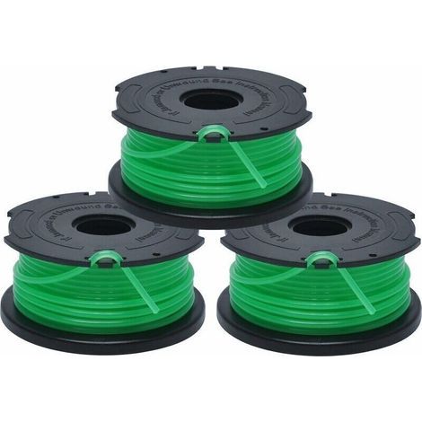 Bobines de Rechange pour Coupe-Bordures, Bobine A Déroulement Automatique, 3 x 6 m de Fil en Nylon et Résistant, Fil de ⌀2 mm Fontainebleau Lot de 3 Vert (1/4)
