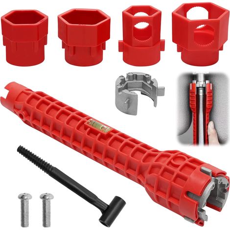 Chiave per rubinetti 14 in 1, chiave per rubinetti del lavandino, chiave per installatori di lavandini, per cucina, bagno, WC e impianti idraulici