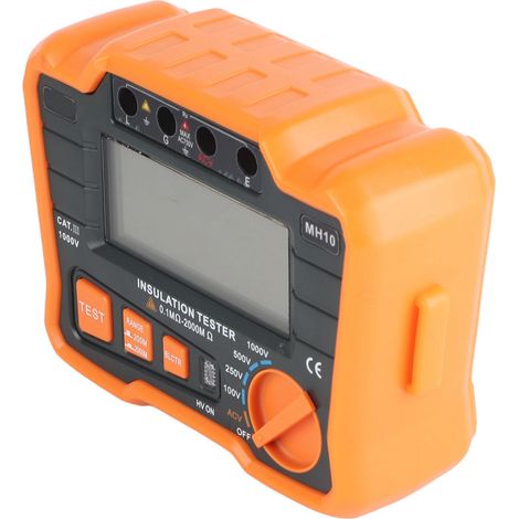 Mégohmmètre numérique haute précision MH10, orange, pour la résistance de terre et l'isolation électrique. (1/5)
