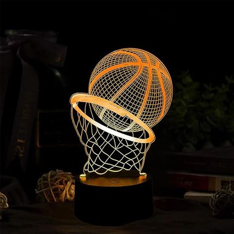 Basketball Night Light, 3D Basketball Lamp, Children's Night Light, 3D Lamp, 16 Colours Variable Vision Night Light with Remote Control, Surprise Gift for Children (1/5)