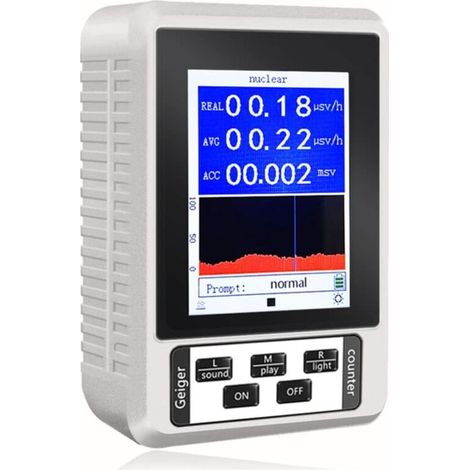 Geiger Counter – Dosimeter Radiation Detector for Measuring β、Y Radioactivity, X-Ray Detection, Black XR1-W White