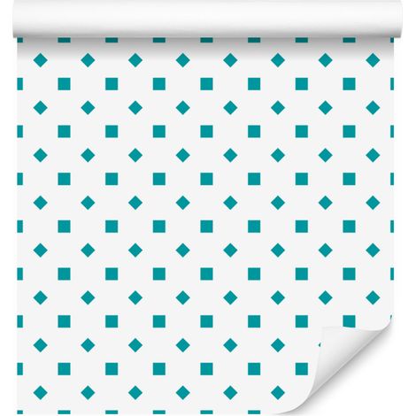 Papier peint à pois blancs et céladon, détails nets 50x1000 cm (1/5)