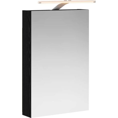Maison Exclusive - Mobiletto per specchio da bagno Rovere Nero 40 x 10,5 x 60,5 cm