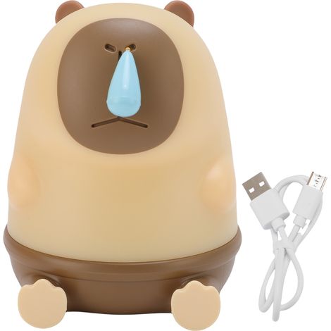 LED veilleuse Snotty Capybara dessin animé lampe de chevet Rechargeable pour chambre dortoir décoration garçons filles présent (1/5)