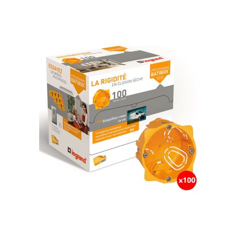 Legrand Batibox - LOT de 100 Bou00eetes d'encastrement 1 poste - Prof. 40 - 080041 x100 (1/5)