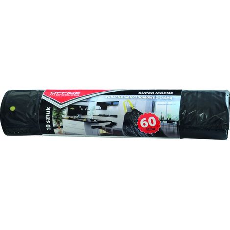 Müllsack mit Tragegurt, LDPE, 60 x 80 cm, 60 l, 10 Stück, robust, 22023222-05
