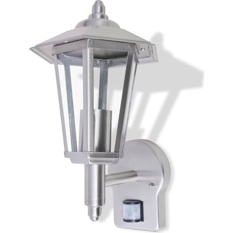 vidaXL Lampada da parete per esterno con sensore in acciaio inox (1/3)