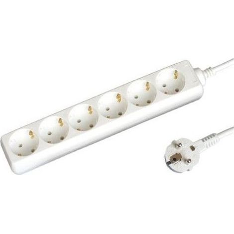 Mehrere Basis 6 Stecker 1,5 m Kabel 3x1 mm weiß GSC 0000006