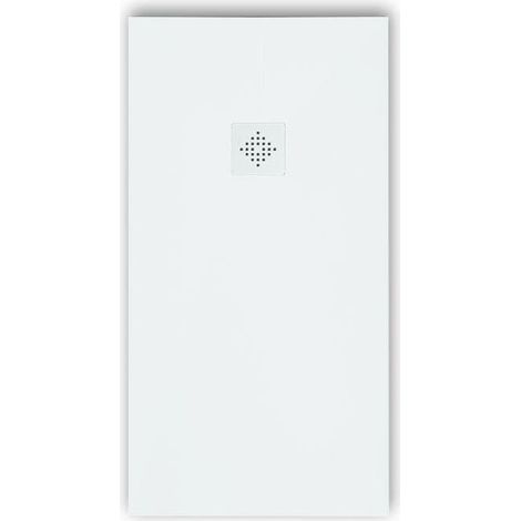 Piatto doccia ultrasottile 70 x 150 cm PURE in resina finitura ardesia bianco