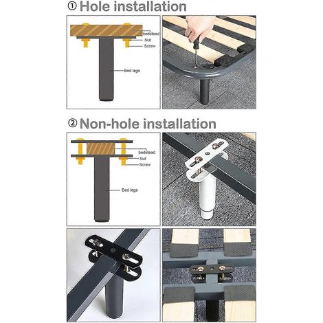 Pieds de lit télescopiques réglables, robustes et durables, pieds de support en métal, adaptés aux armoires, canapés-lits, etc. Pièces de rechange disponibles dans des tailles allant de 7 à 13 pouces. (1/5)