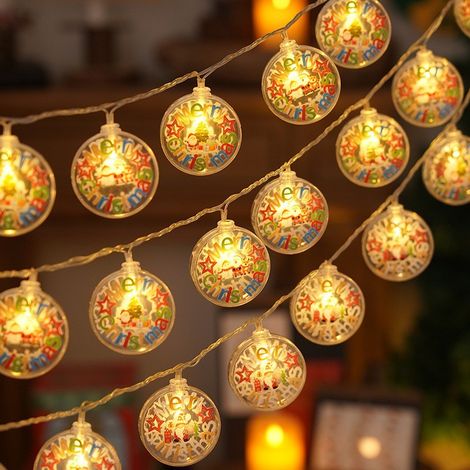 Guirlande lumineuse LED, décorations de Noël, alimentation USB, 3 mètres de long – guirlande lumineuse ronde en forme de lettres. (1/3)
