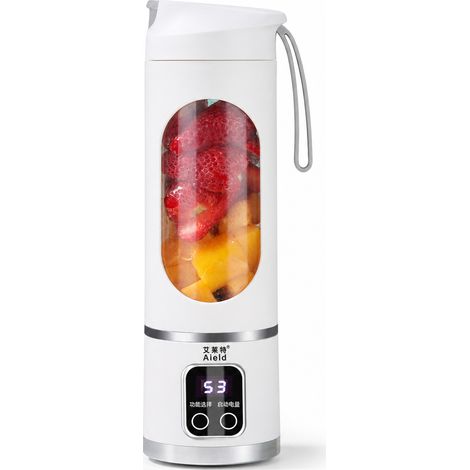 Blender Portable Aleld USB Rechargeable, 12 Lames, Broyeur de Glace, 7,4 V 1500 mAh, Ivoire (1/5)