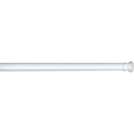 Ulisem Tringle rideau de douche télescopique blanc, Barre de douche extensible, fixation sans perçage par torsion, aluminium inoxydable - embout en caoutchouc, Ø 20 mm x 110 - 185 cm (1/5)