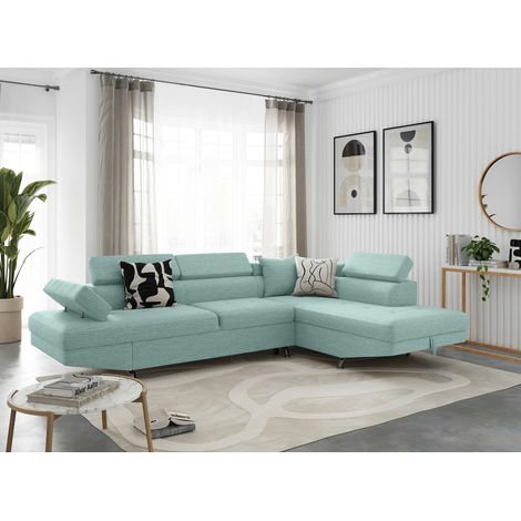 Canapé d'angle convertible moderne en tissu Elpasso (1/5)
