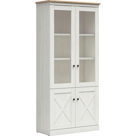 Credenza 4 ante Victoria bianco e marrone 200cm