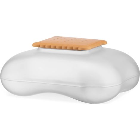 Alessi Mary Biscuit ASG07 I - Biscottiera di Design con Coperchio, Resina Termoplastica, Ghiaccio (1/5)