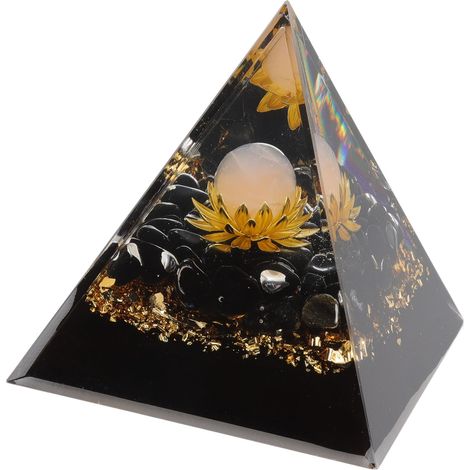 Pyramide d'Orgone en Cristal pour l'Équilibre des Chakras - Décoration Zen Salon Chambre Bureau (1/5)