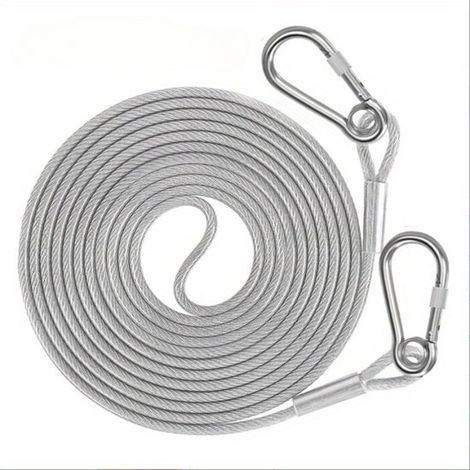 Stendibiancheria in acciaio inox - Cavo in acciaio resistente alle cadute - Bianco - 3 metri (1/4)
