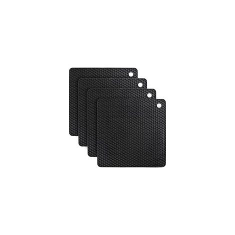 Set di quattro tappetini isolanti termici in silicone, lavabili in lavastoviglie, resistenti al calore, antiscivolo, resistenti al calore fino a 250 °C, con motivo a nido d'ape. - Crezuo