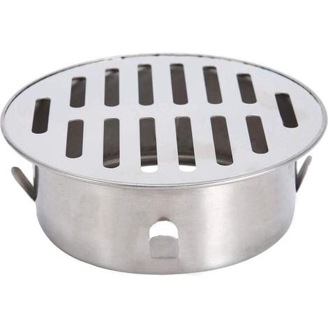 Tuyau de siphon de sol, couvercle de drain monobloc, acier inoxydable pour balcons et terrasses (ouverture plate de 110 mm)