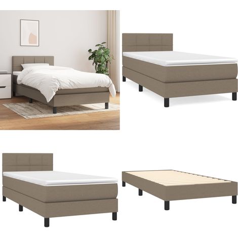 Boxspringbett mit Matratze Taupe 90x200 cm Stoff - Boxspringbett - Doppelbett - Bettenrahmen - Schlafsofa - Lattenrost - Home & Living (1/5)