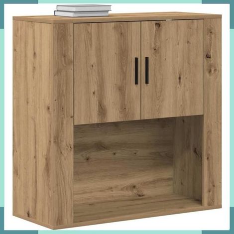 862115 Meuble mural chêne artisanal 80 x 33 x 80 cm Bois d'ingénierie (1/5)