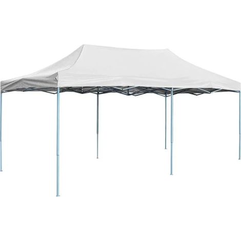 Tente de réception pliable professionnelle 3x6 m Acier Blanc (1/2)