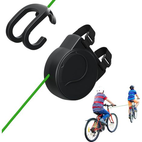 Noir,Parent-Enfant Corde de Traction Remorquage de Vélo Rétractable Tire Velo Enfant, Convient Aux Adultes Et Aux Enfants pour Toutes Sortes D'Accessoires de Remorquage de Bicyclettes en Plein Air (1/5)