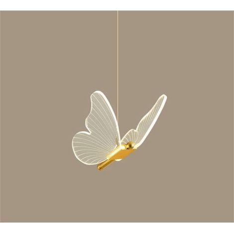 Plafonnier Papillon Chevet Moderne Simple - Papillon Doré/Tête Unique/Lumière Tricolore (1/5)