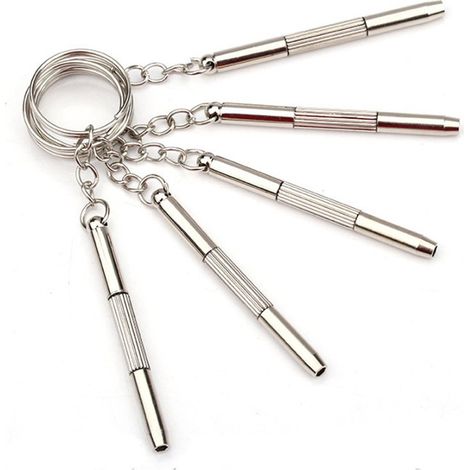 Tournevis porte-clés pour lunettes, clé de tournevis, lot de 5 pièces, tournevis 3 en 1 en aluminium et acier