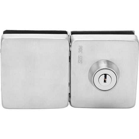 Lot de 2 verrous coulissants à pression pour portes vitrées sans cadre, en acier inoxydable anticorrosion et antioxydant