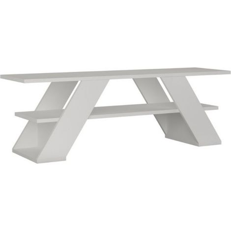 Offener TV-Ständer 2 Regale SCHMETTERLING weiß 120x33,5x40 h cm (1/3)