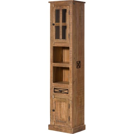 Hochschrank Akazie natur versiegelt 44x34x189 cm montiert NATURE OF SPIRIT 303 (1/3)