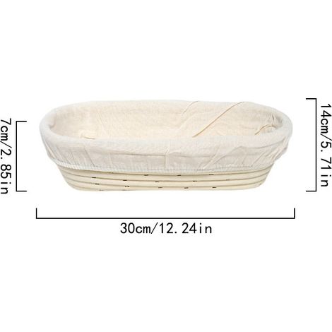 Corbeille à Pain, Panier Fermentation Pain Set avec Housse en Lin 30x7x14cm (1/3)