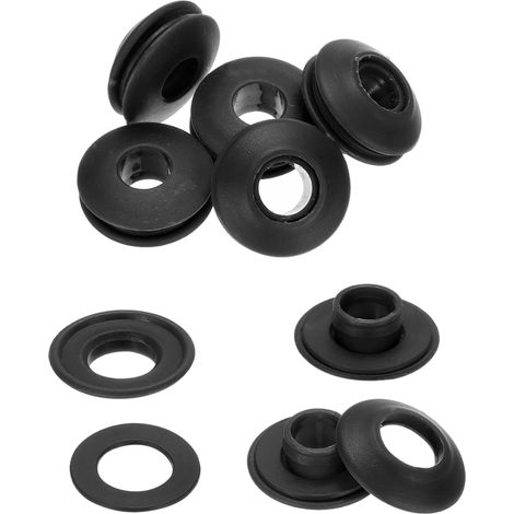 5 Pièces Œillets en Plastique Inoxydables pour Bâches, Tentes, Piscines, Camions, Bateaux, Filets, Noir (1/5)