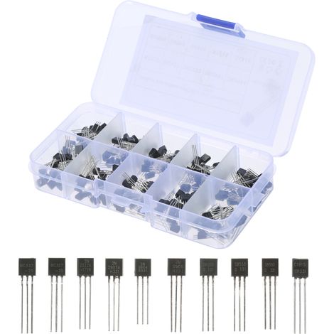 200-teiliges Transistor-Sortiment: NPN, PNP, BC337, BC327, 2N2222, 2N2907, 2N3904, 2N3906, S8050, S8550, A1015, C1815 Leistungstransistoren für Elektronik-Bastelprojekte