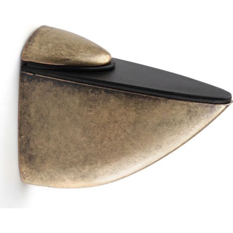 Support pour étagères en verre et bois Fabriqué en Zamac Finition cuir vieilli Pour étagères d&aposune épaisseur de 3 à 40 mm Mesures 3988105mm Système de fixation vissé 1 unité - talla (1/4)