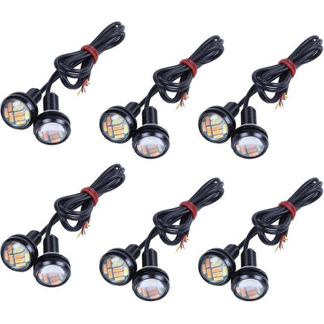 Lot de 12 feux de jour à LED 12 V 23 mm bicolores (effet œil d'aigle) 4014 (1/5)