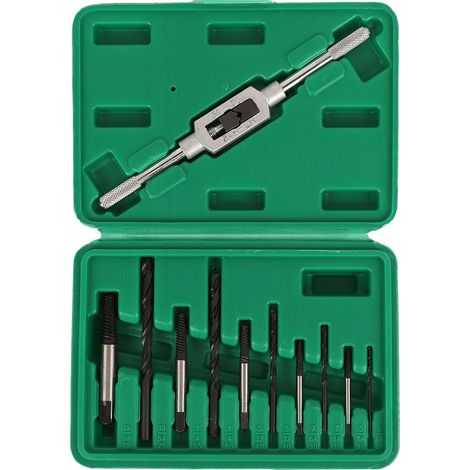 Kit de 11 pièces pour extraire les vis cassées : foret, extracteur de vis cassées, clé à tarauder, tournevis. (1/5)