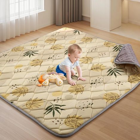 Tapis d'eveil Bebe 127x127cm, Antidérapant épais Tapis Bébé Style Motricité Bohème Lavable en Machine Pliable D'éveil et de Jeux pour Chambre D'enfant Bebe de Jeu Pour Parc (1/5)