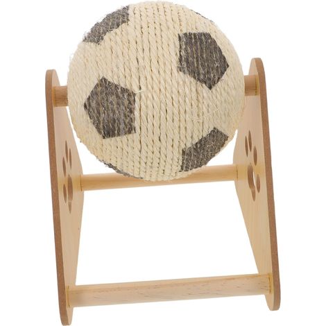 Griffoir pour Chat Rotatif Bois avec Corde De Sisal Jouet Interactif pour (1/5)