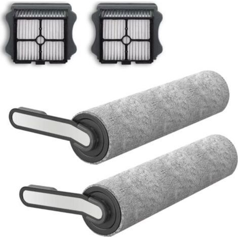 Rouleau de brosse et filtre d'aspirateur de rechange pour aspirateur sec/humide sans fil Tineco Floor (2 rouleaux de brosse + 2 filtres HEPA)