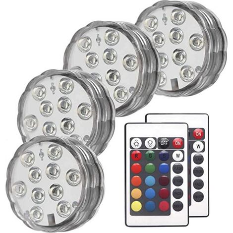 Projecteurs LED submersibles pour piscine avec télécommande RF, étanches et à changement de couleur, pour bassin et étang.-AquaForge
