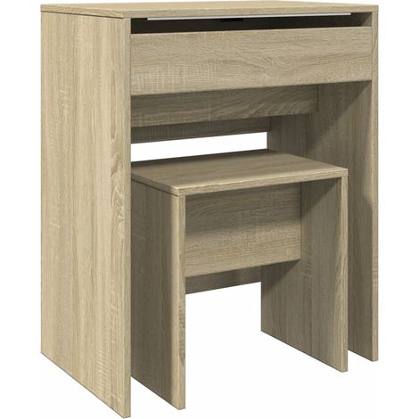 Maison Exclusive - Schminktisch mit Hocker Sonoma-Eiche 60x40x113