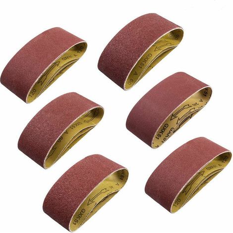 Bande Abrasive ponceuses à bande 100 x 610 mm Bandes Abrasives Mixte (3x grains 80/120/150/240/400) 15 pièces (1/5)