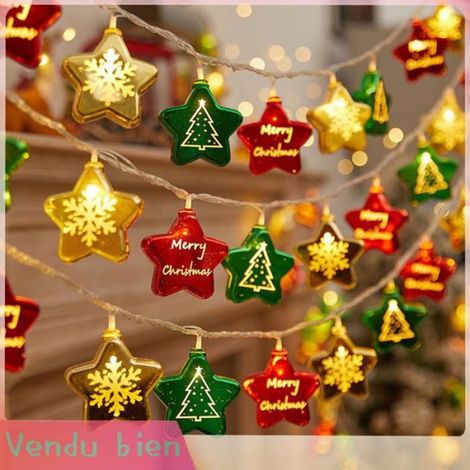 HURRISE Christmas Star String Lights Décoration Ambiance Noël - Lumière LED Étoile Plastique 1. Khum (1/4)