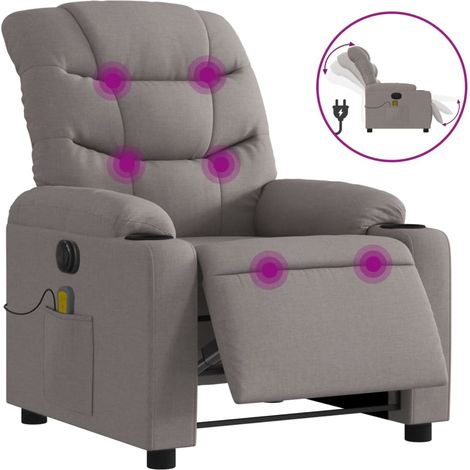 Maison Exclusive - Massagesessel Elektrisch Taupe Stoff